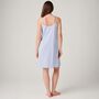 Women's 'Breezy Blue' Satin Stripe Cotton Strappy Nightdress, thumbnail 3 of 4
