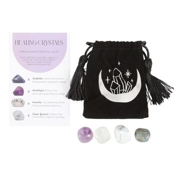 Stress Healing Crystal Set With Moon Trinket Dish, 3 of 3