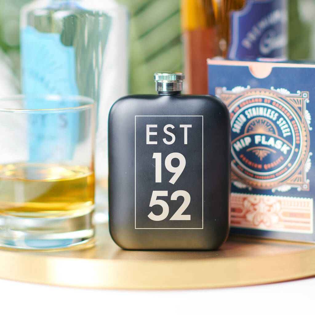 Personalised 70th Birthday Year Hip Flask, 1 of 7