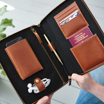 Personalised Leather iPad Travel Organiser, 2 of 12