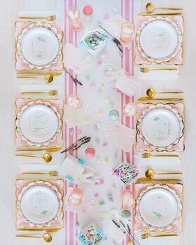 Pink Striped Spring Table Runner, 5 of 6