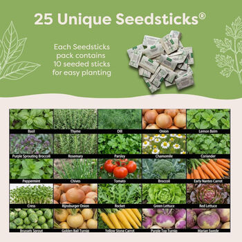 Personalised Grow Your Own Herb And Veg Kit With 25 Varieties, 2 of 11