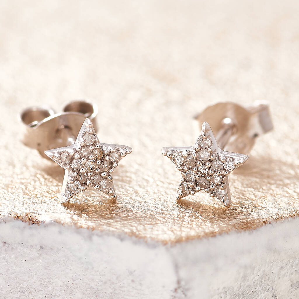 Diamond Studs Star Earrings, 1 of 6