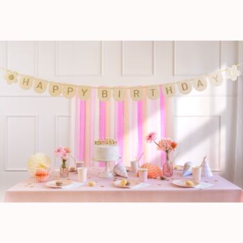 Happy Birthday Daisy Felt Banner Pink 3m, 2 of 5