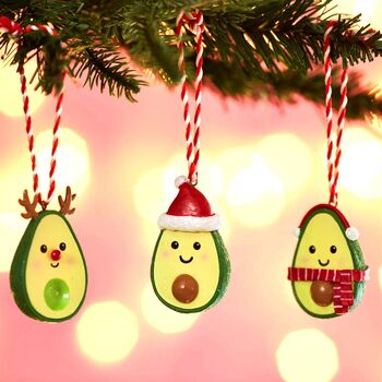 Avocado Hanging Christmas Tree Decoration, 2 of 2