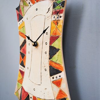 Triangle Design Brigth Colours Pendulum Wall Clock, 2 of 7