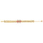 Four Rows Gold Plated Mesh Chain Bracelet With Pink Crystal, thumbnail 3 of 3