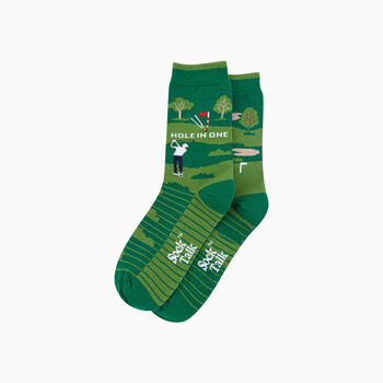 Hole In One Golf Combed Cotton Odd Socks In Green, 4 of 4
