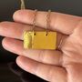 Handmade Gold Leaf Block Necklace Mustard Yelllow, thumbnail 4 of 7