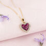 Ruby And Diamond 9ct Gold Heart Pendant Necklace*, thumbnail 1 of 5