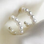 Sterling Silver Pearl Huggie Hoop Earrings, thumbnail 4 of 9