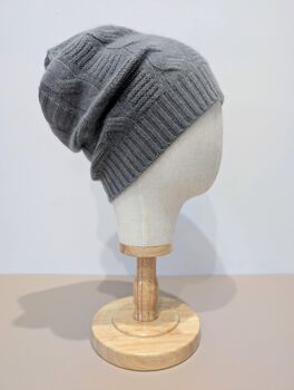 Unisex Pure Cashmere Textured Beanie, 7 of 9