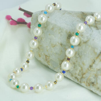Large Pearls And Gemstone Necklace. Free UK Delivery, 3 of 5