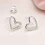 Sterling Silver Open Heart Stud Earrings, thumbnail 1 of 10