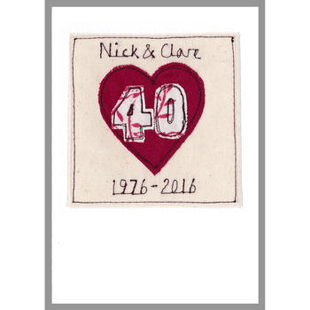 Personalised Ruby 40th Wedding Anniversary Card, 9 of 12