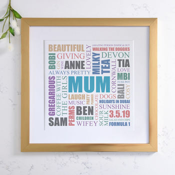 Personalised Mum Square Typographic Word Art, 6 of 12