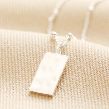 Tiny Tag Hammered Pendant Necklace, 3 of 7