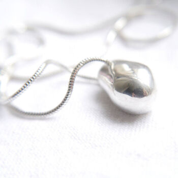 Recycled Silver Pebble Necklace, 2 of 4