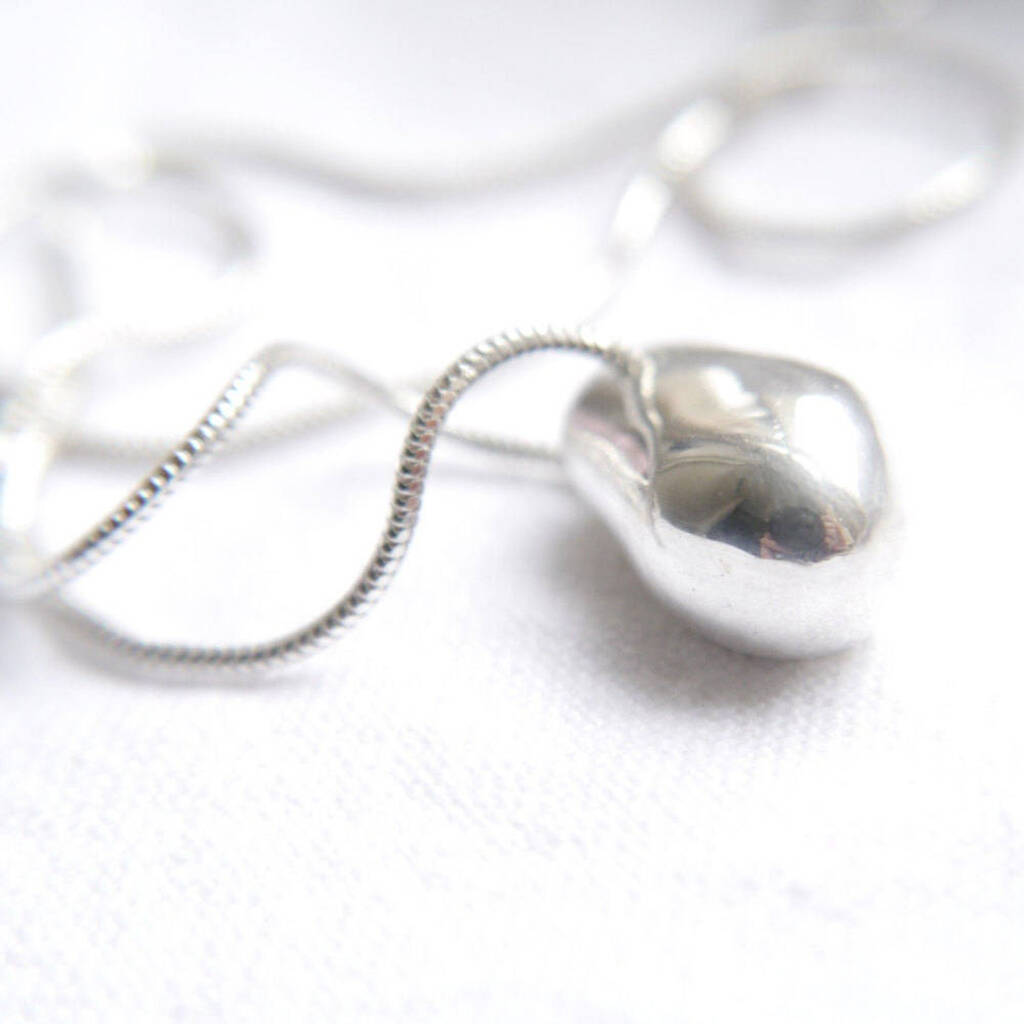 Recycled Silver Pebble Necklace By Little Imp Jewellery