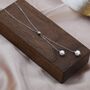 Sterling Silver Genuine Pearl Lariat Necklace, thumbnail 6 of 12