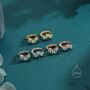 Sterling Silver Hydrangea Flower Bouquet Cz Huggie Hoop Earrings, thumbnail 6 of 11
