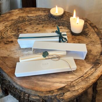 Handwritten Vintage Scroll With Twine And Green Wax Seal, 5 of 7