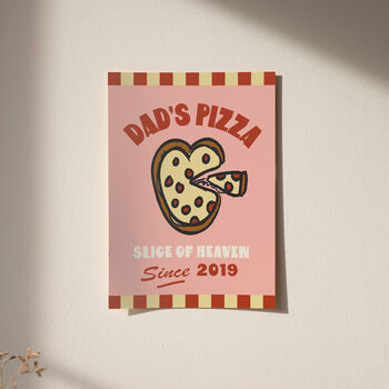 Personalised Dad's Pizza Illustrated Giclee Print, 5 of 6