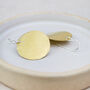 Sterling Silver And Brass Small Circle Textured Disc Earrings, thumbnail 1 of 3