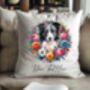 Personalised Border Collie Summer Floral Dog Wreath Cushion And Mug Gift Bundle, thumbnail 4 of 4