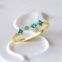 Gold Vermeil Ring With Minimalist Aquamarine Gemstones, thumbnail 1 of 6