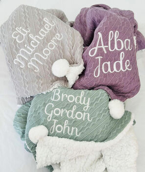 Personalised Knitted Baby Blanket, 2 of 12