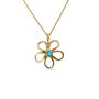 Gold Flower Pendant With Turquoise Stone, thumbnail 5 of 6