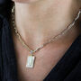 Rectangle Initial Pendant Chunky Chain Necklace, thumbnail 4 of 10