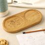 Personalised Children’s Drawing Solid Oak Tea And Biscuit Board, thumbnail 3 of 8