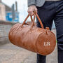 Personalised Faux Leather Barrel Weekend Bag, thumbnail 3 of 12
