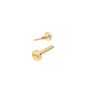 14 Carat Gold Tiny Stacked Lobe Prism Single Earring, thumbnail 3 of 5