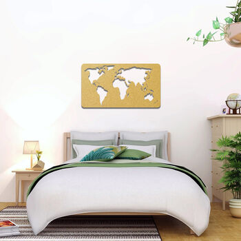 Artisan Wooden World Map Wall Art Geographical Decor, 4 of 10