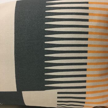 Combed Stripe Cushion, Mustard + Graphite, 3 of 5