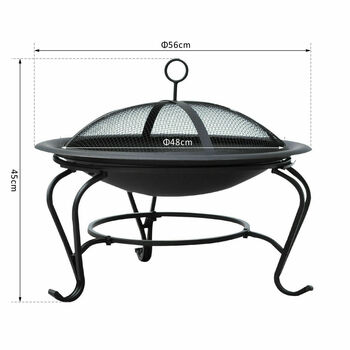 Fire Pit With Protective Grill Grate, 3 of 9
