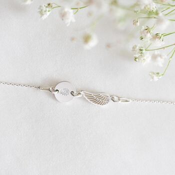 Personalised Memorial Angel Wing Bracelet, 2 of 7