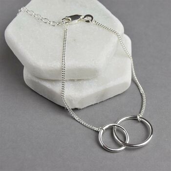 Sterling Silver Double Circle Bracelet, 2 of 4