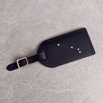 Zodiac Leather Luggage Tag – Personalised Travel Gift, 7 of 7