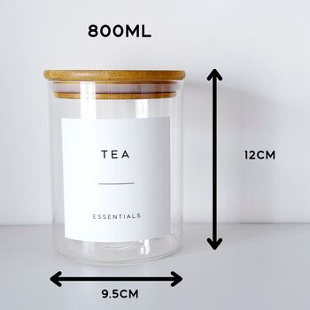 Tea, Coffee, Sugar Jars Set Of Three Bamboo Jars, 2 of 9