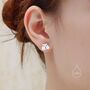 Kawaii Hamster Stud Earrings In Sterling Silver, thumbnail 1 of 10