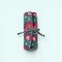 Cotton Jewellery Roll | Teal And Pink Floral, thumbnail 1 of 6