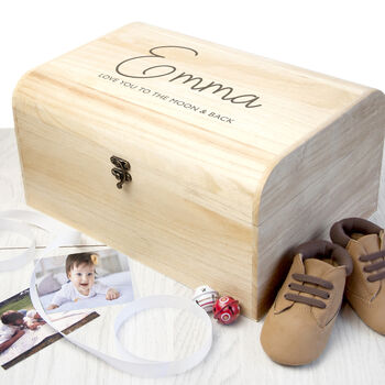 Personalised Kids Special Message Wooden Keepsake Chest, 6 of 7