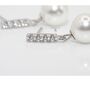 Pearl Earrings With Sparkling Cz Diamond Stones, thumbnail 4 of 7