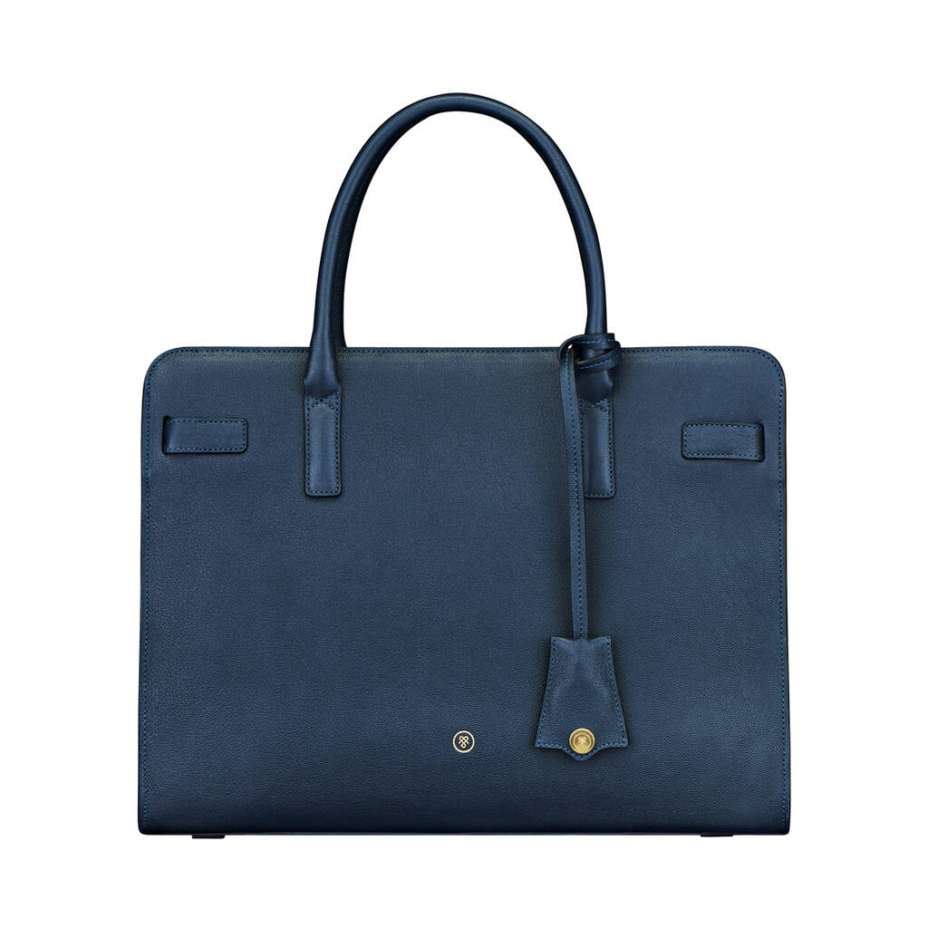 Personalised Women’s Leather Briefcase Tote 'Enrica' By Maxwell Scott