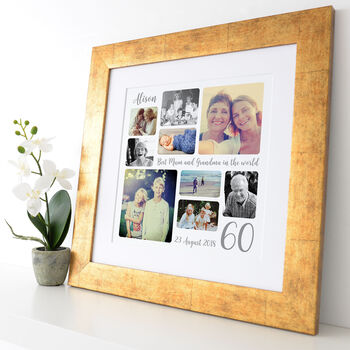 Personalised 60th Birthday Square Photo Collage, 9 of 11