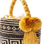 Black And Gold Handwoven Straw Basket Bag, thumbnail 4 of 6